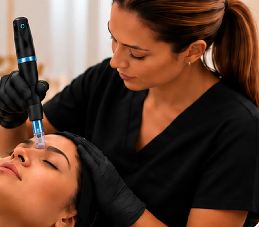A Persimmon provider performing a microneedling treatment